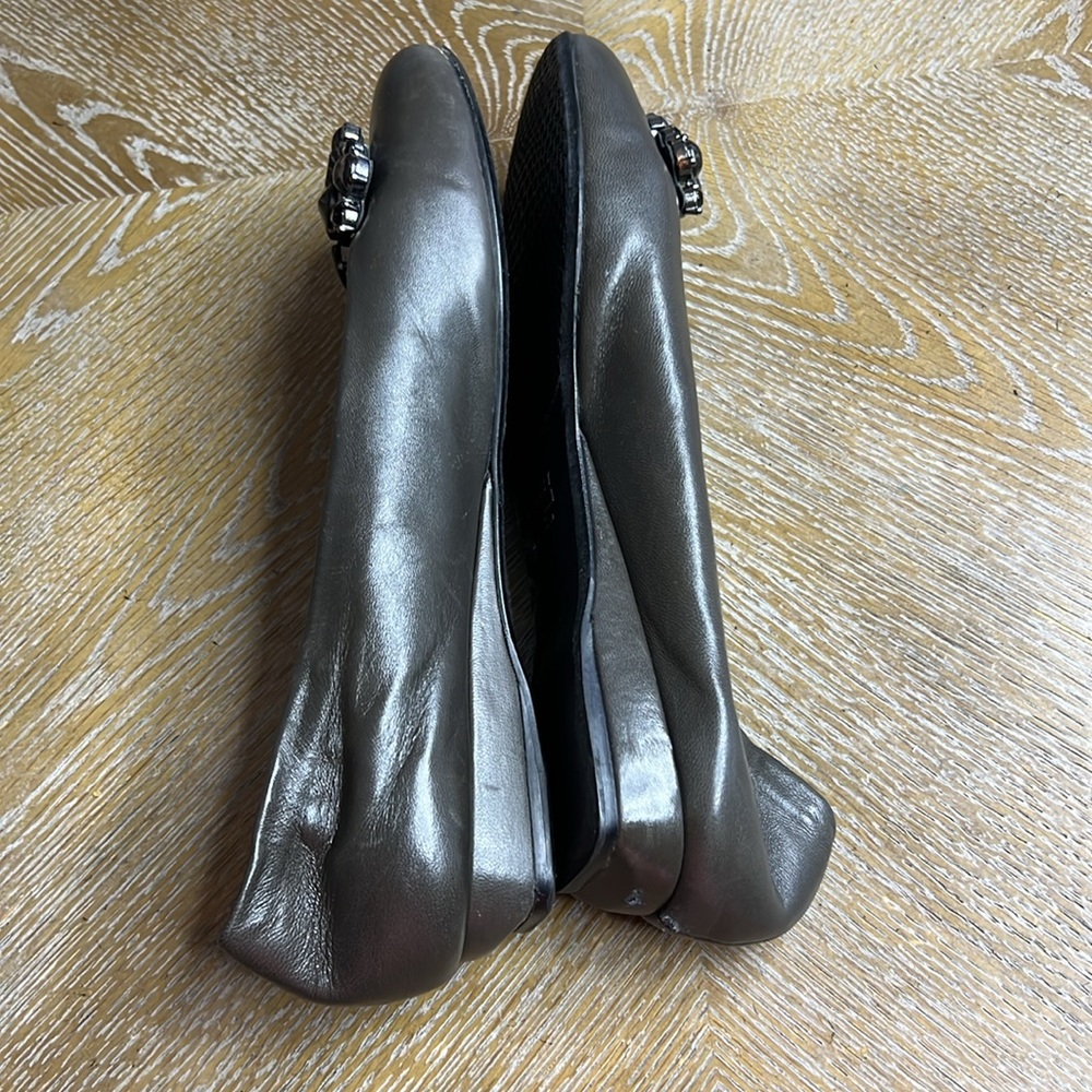 STUART WEITZMAN Grey Embellished Ballerina Flats 9.5 - Picture 7 of 11